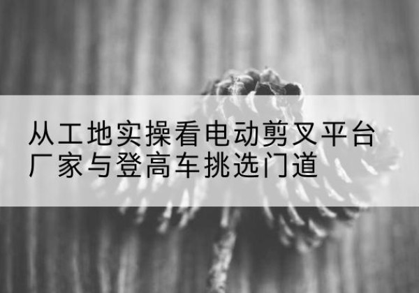 礼泉电动剪叉升降平台厂家-从工地实操看电动剪叉平台厂家与登高车挑选门道
